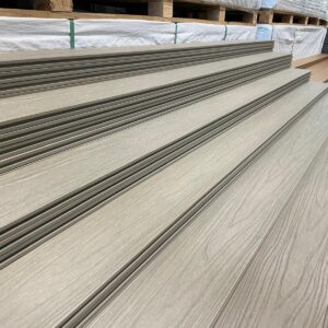 Composite Decking - 5.75 Inch x 16 Feet - Antique Colour - 3D Embossed - Reversible - 2nd Gen UV Reflective Anti-Heat Shield - Sold with Clips and Screws as Kit