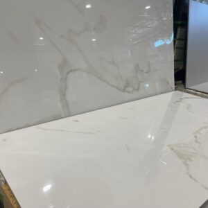 Rectified Porcelain Tile - 24 x 48 -Kaira White - Polished Finish - Aria Vici