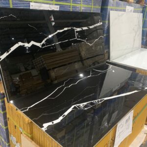 Porcelain -  24 x 48- Polished Spider Black Rectified